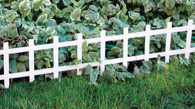 Cape Cod Fence along garden